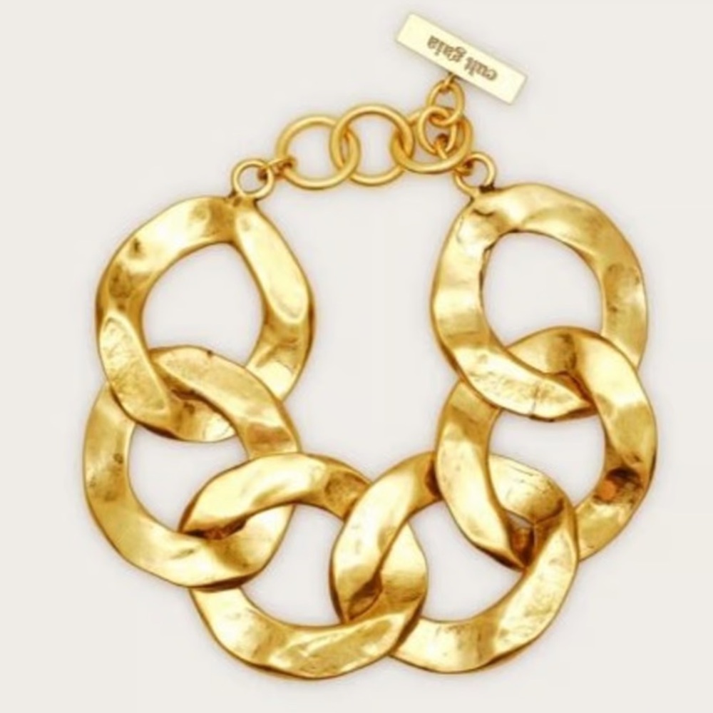 Cult Gaia Dulce Hammered Gold Link Bracelet